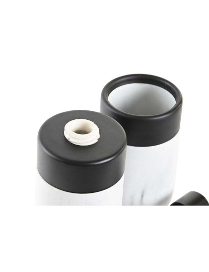 imagem de Conjunto de Banho DKD Home Decor Branco Preto Branco/Preto Metal Resina Moderno 7,2 x 7,2 x 16,4 cm2