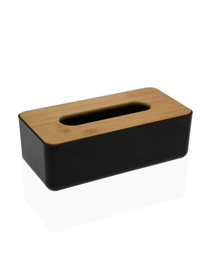 imagem de Caixa para lenços Versa Bambu Polipropileno 13,1 x 8,6 x 26,1 cm Preto1