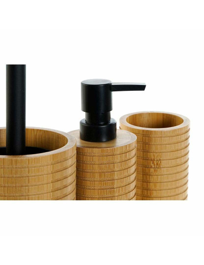 imagem de Conjunto de Banho DKD Home Decor Preto 7 x 7 x 16,5 cm Natural (3 Peças)3