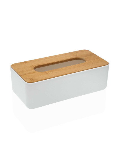 imagem de Caixa para lenços Versa Bambu Polipropileno 13,1 x 8,6 x 26,1 cm Branco1