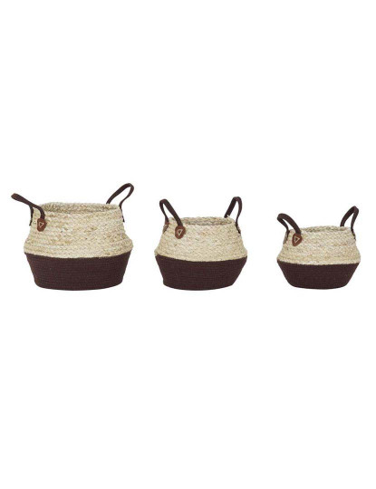 imagem de Conjunto 3 Cestas Fibra Poliéster Natural 1