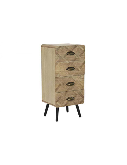 imagem de Gaveteiro Mdf Metal 4 Gavetas Natural 1