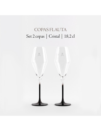 imagem de Conjunto 2 flutes caveira cristal 182ml2