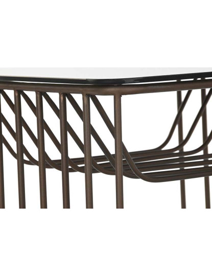 imagem de Conjunto 2 Mesas Apoio Metal Vidro Acobreado4
