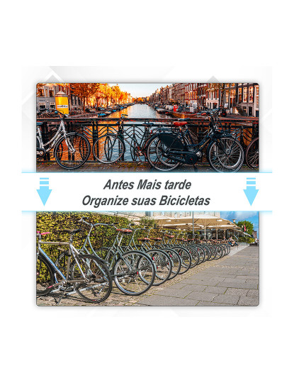 imagem de HOMCOM Estacionamento para 3 Bicicletas Suporte de Aço para Estacionar Bicicletas no Chão para Interior e Exterior 76x33x27cm Prata7