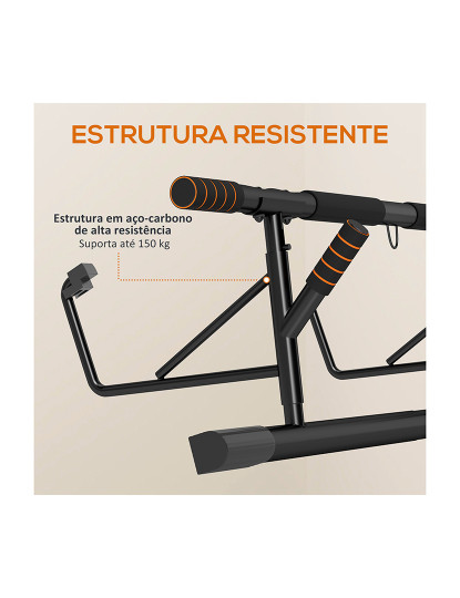 imagem de SPORTNOW Barra de Elevação Multifuncional Barra de Elevação de Parede com Bandas Elásticas de Resistência Carga 150 kg para Exercício e Treino em Casa Ginásio 100x50x27 cm Preto e Laranja7