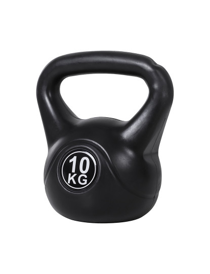 imagem de HOMCOM Peso Russo de 10 kg Kettlebell Preenchido de Areia com Punho Largo e Antiderrapante para Trenos em Casa e Ginásio 25x19x28 cm Preto1