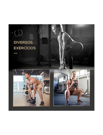 imagem de HOMCOM Peso Russo de 8 kg Kettlebell Preenchido de Areia com Punho Largo e Antiderrapante para Exercícios e Treinos em Casa e Ginásio 22x17x24 cm Preto4