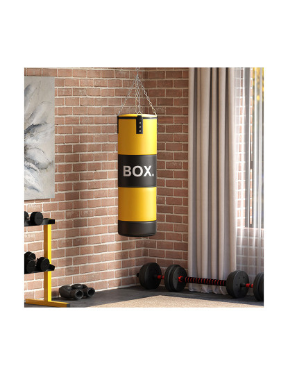 imagem de SPORTNOW Saco de Boxe sem Recheio Saco de Boxe para Adultos com Luvas de Boxe Gancho e Protetores para Palmas Munhecas Tornozelos para Treino MMA Muay Thai Amarelo2