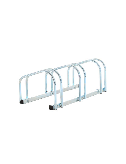 imagem de HOMCOM Estacionamento para 3 Bicicletas Suporte de Aço para Estacionar Bicicletas no Chão para Interior e Exterior 76x33x27cm Prata1