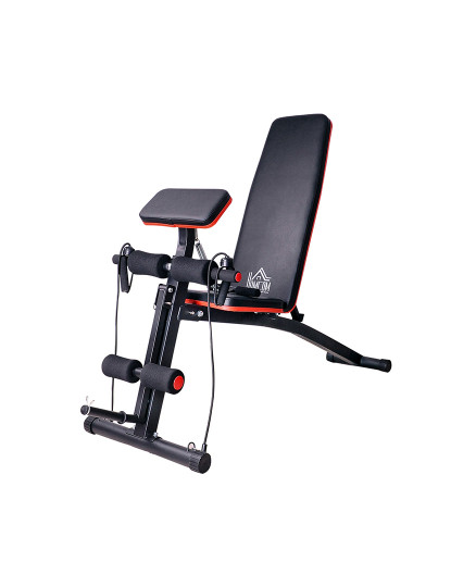 imagem de HOMCOM Banco de Pesos Dobrável e Inclinável Banco de Musculação Multifuncional para Treinamento Completo Máquina Fitness para Casa Academia 54x160x106cm Preto1