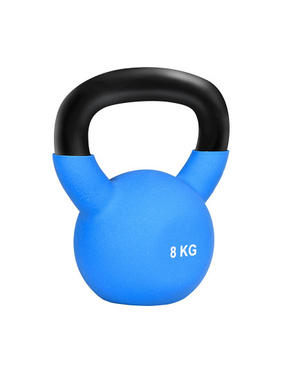 imagem de HOMCOM Kettlebell de 8kg de Ferro Fundido Haltere Kettlebell com Revestimento de Neoprene para Treinamento de Força Casa Ginásio 18x11x20cm Azul1