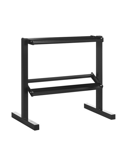 imagem de SPORTNOW Suporte para Halteres de 2 Níveis Suporte de Armazenamento para Halteres de Aço para Ginásio em Casa Carga Máxima 270 kg 92,5x50,5x80,5 cm Preto1