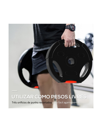 imagem de SPORTNOW Conjunto de Discos de Pesos de 4 Peças Discos de Pesos 2x5 kg e 2x2,5 kg com Orifícios de 2,5 cm para Treino Fitness em Casa Ginásio Preto4