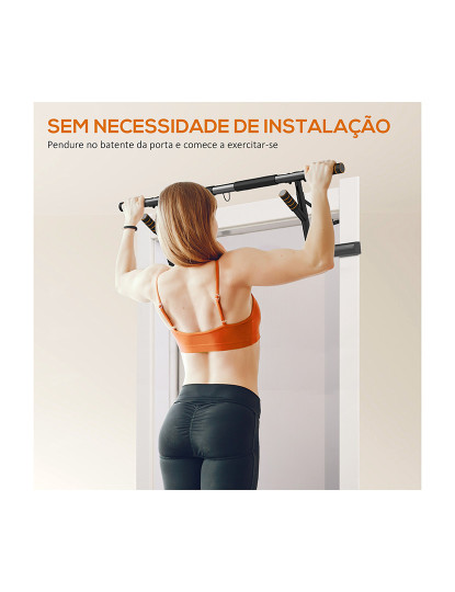 imagem de SPORTNOW Barra de Elevação Multifuncional Barra de Elevação de Parede com Bandas Elásticas de Resistência Carga 150 kg para Exercício e Treino em Casa Ginásio 100x50x27 cm Preto e Laranja4