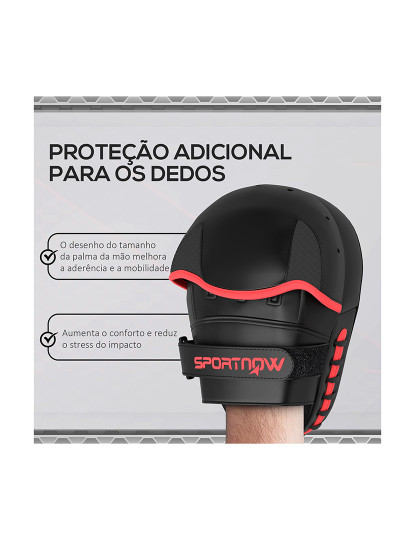 imagem de SPORTNOW Plastrons de Boxeo Paos de Muay Thai MMA para Treino de Boxeo Boxing Karate Taekwondo Artes Marciais 24x19x4 cm Preto4