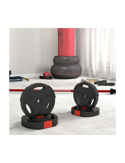 imagem de SPORTNOW Conjunto de Discos de Pesos de 4 Peças Discos de Pesos 2x5 kg e 2x2,5 kg com Orifícios de 2,5 cm para Treino Fitness em Casa Ginásio Preto7