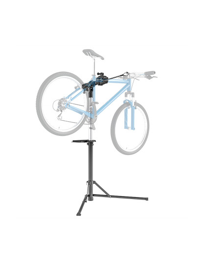 imagem de HOMCOM Suporte para Reparação de Bicicleta Suporte para Bicicleta Dobrável com Bandeja Magnética <br>Altura Ajustável 107-160 cm e Giratório 360º Carga 40 kg Preto1