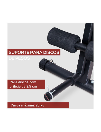 imagem de HOMCOM Banco de Pesos Dobrável e Inclinável Banco de Musculação Multifuncional para Treinamento Completo Máquina Fitness para Casa Academia 54x160x106cm Preto5