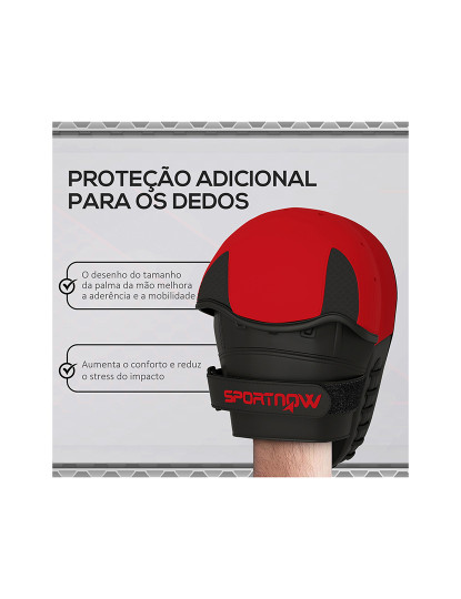 imagem de SPORTNOW Plastrons de Boxeo Paos de Muay Thai MMA para Treino de Boxeo Boxing Karate Taekwondo Artes Marciais 24x19x4 cm Vermelho4