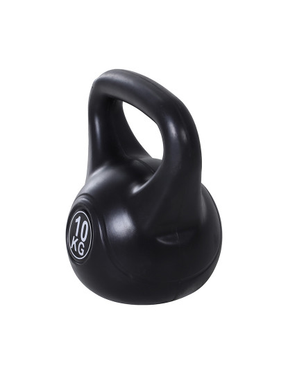 imagem de HOMCOM Peso Russo de 10 kg Kettlebell Preenchido de Areia com Punho Largo e Antiderrapante para Trenos em Casa e Ginásio 25x19x28 cm Preto8