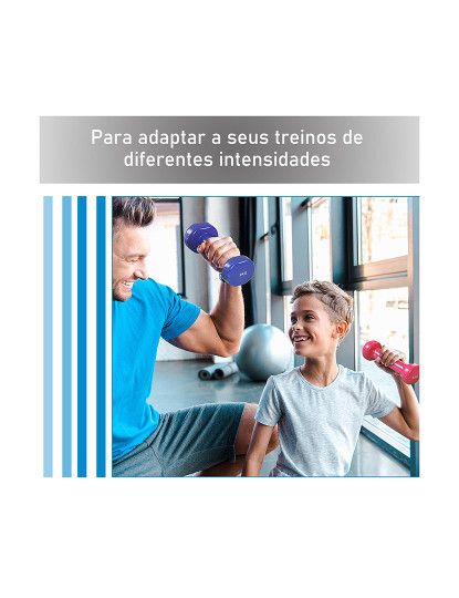 imagem de HOMCOM Jogo de 8 Halteres Hexagonais 4 Pares 2kg 1,5kg 1kg 0,5kg com Revestimento Pesos para Exercícios em Casa Academia Aço Multicor7