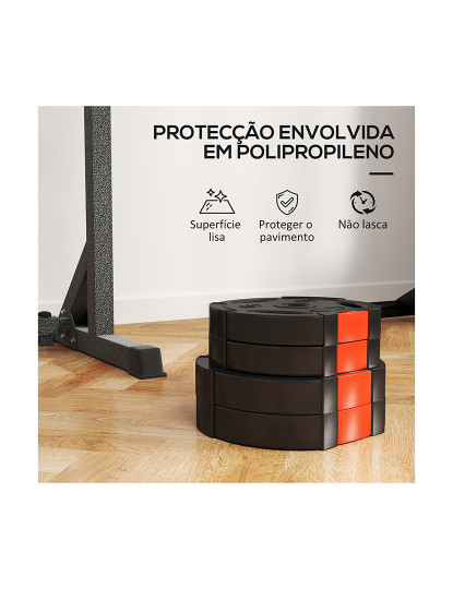 imagem de SPORTNOW Conjunto de Discos de Pesos de 4 Peças Discos de Pesos 2x5 kg e 2x2,5 kg com Orifícios de 2,5 cm para Treino Fitness em Casa Ginásio Preto6