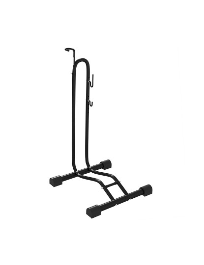 imagem de SPORTNOW Suporte para bicicletas de piso, estacionamento vertical e horizontal para bicicletas com ganchos ajustáveis ??para bicicletas de 6 a 28 polegadas e 700 C preto1