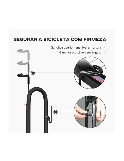 imagem de SPORTNOW Suporte para bicicletas de piso, estacionamento vertical e horizontal para bicicletas com ganchos ajustáveis ??para bicicletas de 6 a 28 polegadas e 700 C preto6