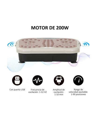 imagem de HOMCOM Plataforma de Vibração  com 2 Bandas Elásticas para Treinamento de Fitness 200 W com Controle Remoto e Carga 120 kg5