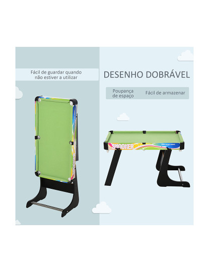 imagem de HOMCOM Mesa de vários jogos Mesa de jogos projeto 4 em 1 Futebol de mesa Hóquei Bilhar Tênis de mesa jogos para crianças e adultos Acessórios incluídos Diversão 86.5x43.5x64 cm7