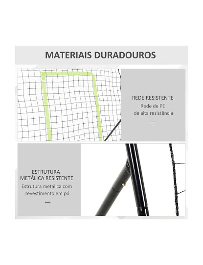 imagem de HOMCOM Rede de Beisebol Rede para Prática de Beisebol e Softbol com Estrutura Metálica e Ganchos para Treino de Futbol Ténis 123x90x174 cm Preto5