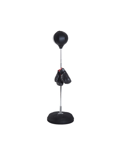 imagem de HOMCOM Saco de Boxe de Pé Punching Ball com Altura Ajustável em 4 Níveis 126-144 cm Base Preenchível e Luvas de Boxe para Adultos e Adolescentes Preto1