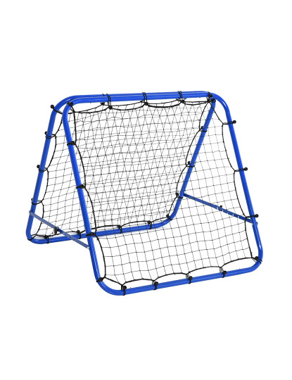 imagem de HOMCOM Rede de rebote dobravél Ângulo ajustável de 5 níveis com tubo de aço para Futebol Tênis Baseball 100x95x90 cm Azul1