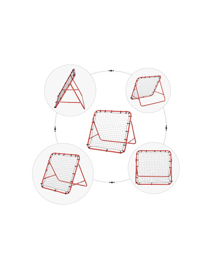 imagem de HOMCOM Rede de Rebote de Metal Rede de Rebote com Ângulo Ajustável e 20 Cordas Elásticas para Treinamento de Futebol Tenis Beisebol Desportes 96x80x96cm Vermelho7