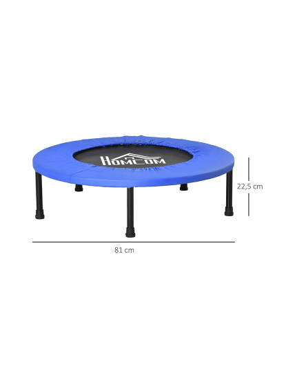 imagem de HOCOM Trampolim Fitness Ø81cm Trampolim de Aço com Borda Protetora e 28 Molas para Exercícios em Interior E Exterior Carga 100kg 81x81x22,5cm Preto e Azul3