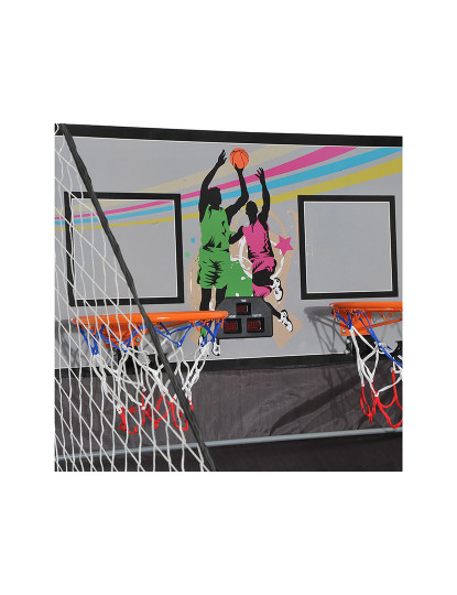 imagem de Conjunto de Cestos de Basquetebol Dobráveis e Portáteis - Cor: Preto e Branco ? Aço ? 205 x 110 x 205 cm4