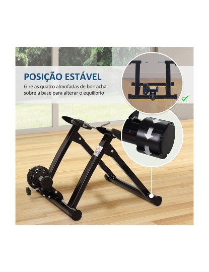 imagem de HOMCOM Rolo de Bicicleta para Treinamento Dobrável com Resistência Magnética para Rodas de 26-28 Polegadas Suporte de Treinamento para Bicicleta Casa Interior 54,5x47,2x39,1cm Preto7