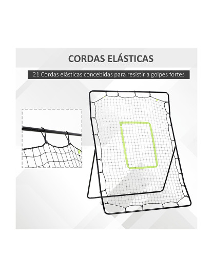 imagem de HOMCOM Rede de Beisebol Rede para Prática de Beisebol e Softbol com Estrutura Metálica e Ganchos para Treino de Futbol Ténis 123x90x174 cm Preto6