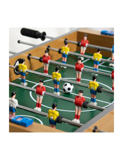 imagem de HOMCOM Matraquilho de Mesa para Crianças acima de 6 Anos Jogo de Mesa de Futbol de Madeira com 2 Bolas 6 Varas 2 Marcadores de Pontos 18 Jogadores 69x36,5x22cm Madeira8