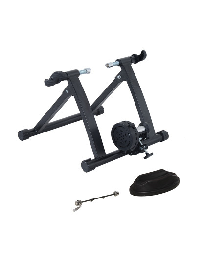 imagem de HOMCOM Rolo de Bicicleta para Treinamento Dobrável com Resistência Magnética para Rodas de 26-28 Polegadas Suporte de Treinamento para Bicicleta Casa Interior 54,5x47,2x39,1cm Preto1