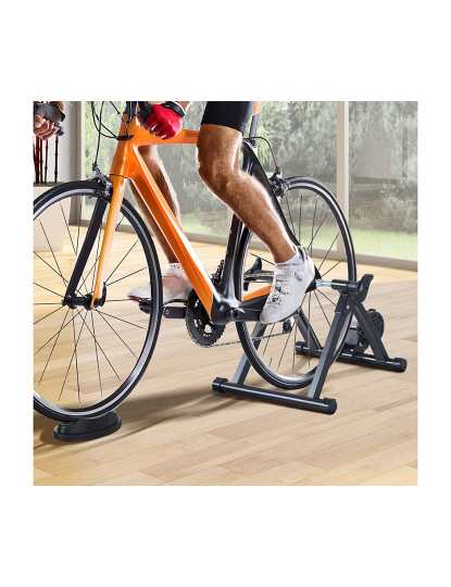 imagem de HOMCOM Rolo de Bicicleta para Treinamento Dobrável com Resistência Magnética para Rodas de 26-28 Polegadas Suporte de Treinamento para Bicicleta Casa Interior 54,5x47,2x39,1cm Preto2