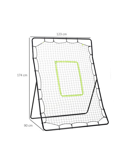 imagem de HOMCOM Rede de Beisebol Rede para Prática de Beisebol e Softbol com Estrutura Metálica e Ganchos para Treino de Futbol Ténis 123x90x174 cm Preto3