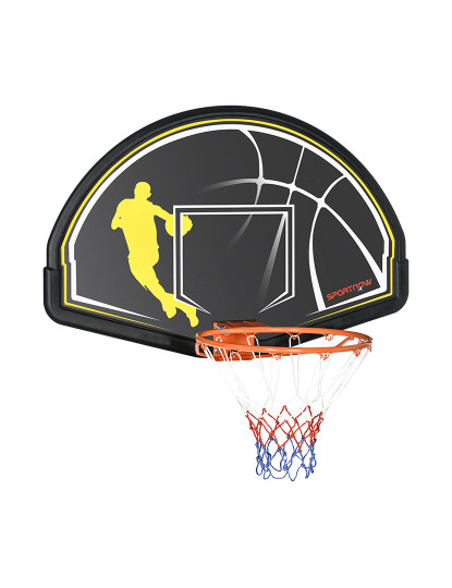 imagem de SPORTNOW Tabela de Basquetebol de Parede Tabela de Basquetebol para Interior e Exterior 110x90x70 cm Preto e Amarelo1