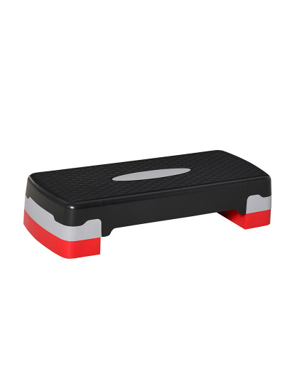 imagem de HOMCOM Step para Exercício Aeróbico Plataforma Step com Altura Ajustável em 2 Níveis com Carga Máxima 150kg para Exercício em Academia Casa 68x29x10-15cm Preto e Vermelho1