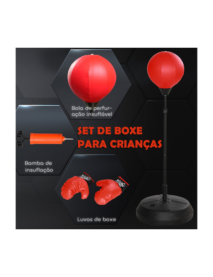 imagem de AIYAPLAY Punching Ball para Crianças acima de 5 anos Kit de Boxe para Crianças com Luvas de Boxe Altura Ajustável 122,5-147 cm e Base Preenchível Vermelho5