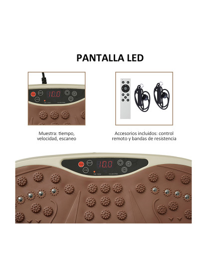 imagem de HOMCOM Plataforma de Vibração  com 2 Bandas Elásticas para Treinamento de Fitness 200 W com Controle Remoto e Carga 120 kg4