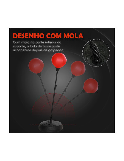 imagem de AIYAPLAY Punching Ball para Crianças acima de 5 anos Kit de Boxe para Crianças com Luvas de Boxe Altura Ajustável 122,5-147 cm e Base Preenchível Vermelho6