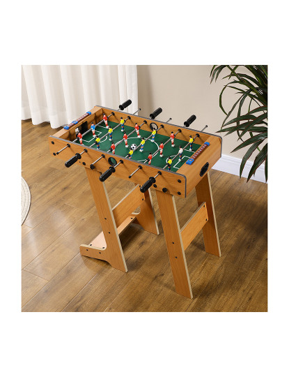 imagem de HOMCOM Mesa de Matraquilho para Crianças e Adultos Matraquilho 69x37x70cm com 2 Bolas 6 Hastes Metálicas 2 Placares de Pontos 18 Jogadores Pés Dobrável para Familias Festas Madeira2