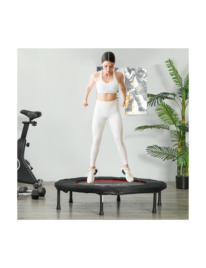 imagem de SPORTNOW Trampolim Fitness Ø102 cm Trampolim Fitness Dobrável com Estrutura de Aço Antiderrapante Carga 100 kg para Treino de Pernas Corpo em Casa Escritório Ginásio Vermelho2